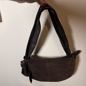 Topshop Brown and Gray Leather Bag